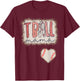 Tball Mama Leopard Bleached Tball Heart Women T-Shirt - T-Shirt | Maroon