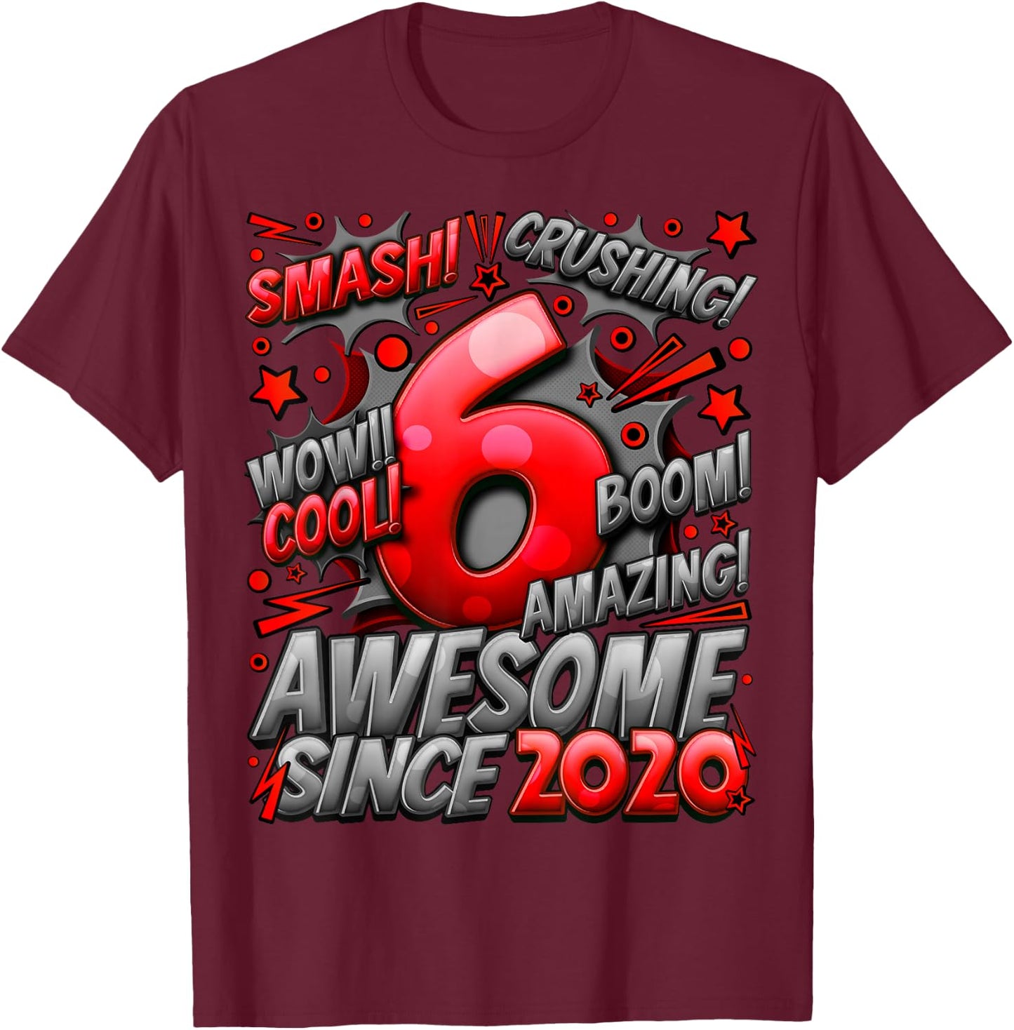 6 Year Old Gifts for Boys 6th Birthday Boy 6 Year Old Boy T-Shirt - T-Shirt | Maroon