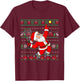 Christmas Santa Claus Tennis Funny Sport Lover Ugly Xmas T-Shirt - T-Shirt | Maroon