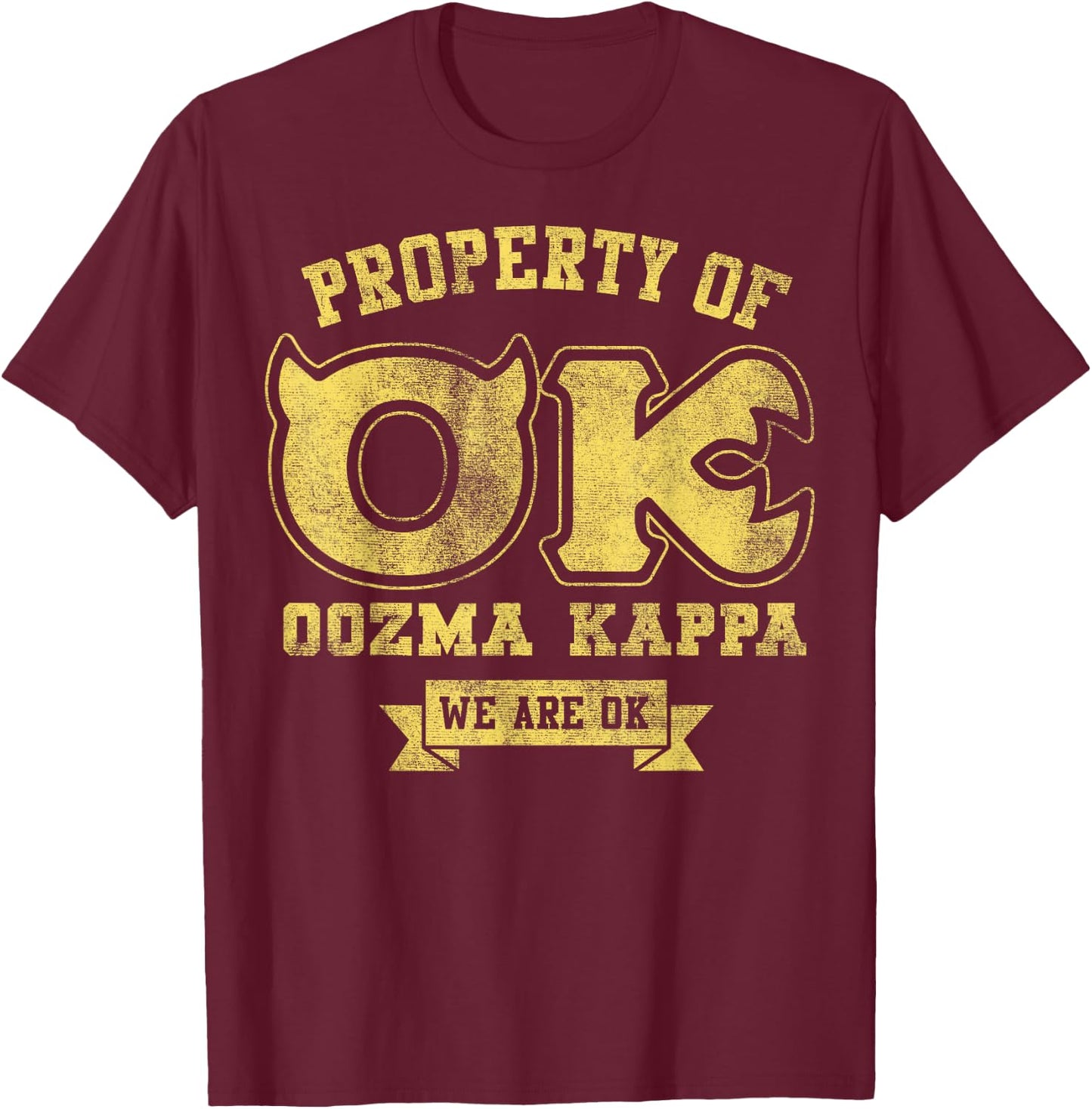 Disney Pixar Monsters University Property Of OK Logo T-Shirt - T-Shirt | Maroon