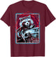 Marvel Infinity War Rocket Raccoon Digital Abstract T-Shirt - T-Shirt | Maroon