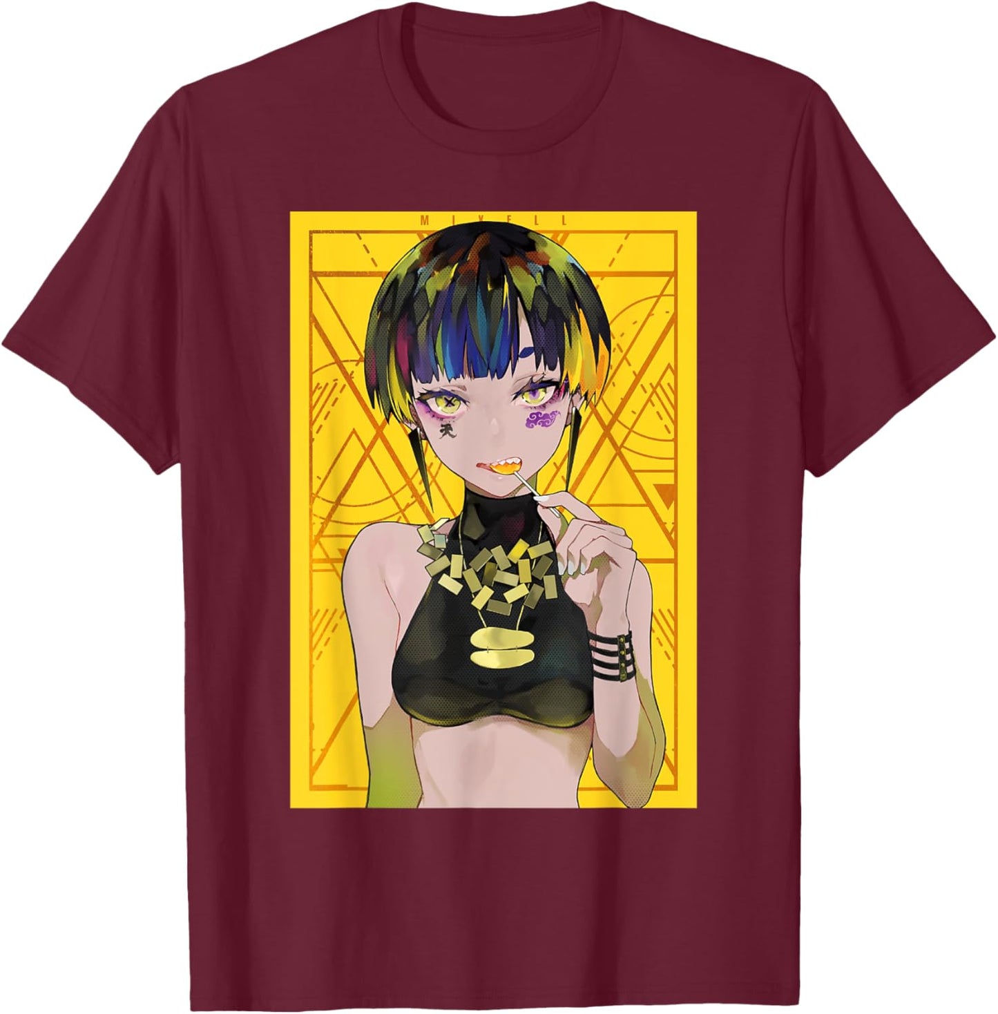 Anime Girl Japanese Aesthetic anime Otaku T-Shirt - T-Shirt | Maroon