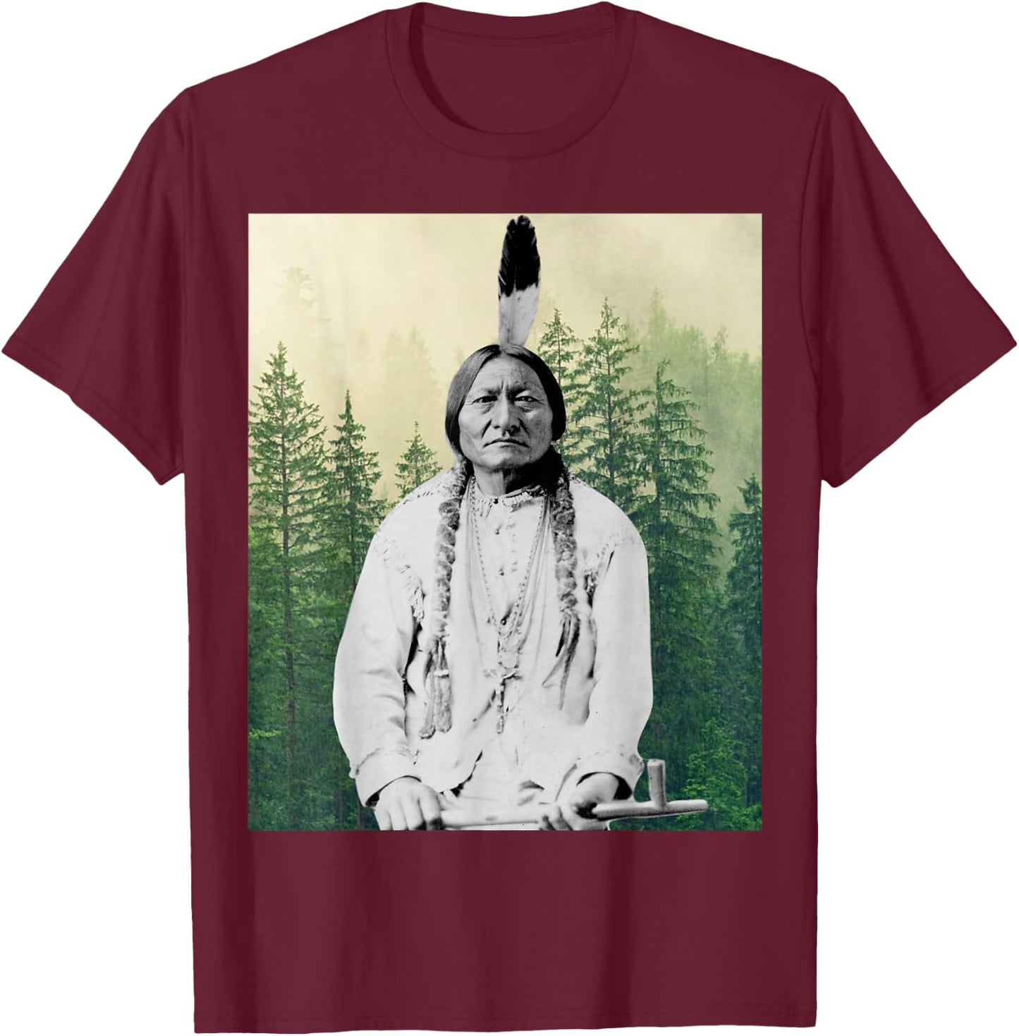Sitting Bull Native American Indian Chief Lakota Sioux Pride T-Shirt - T-Shirt | Maroon