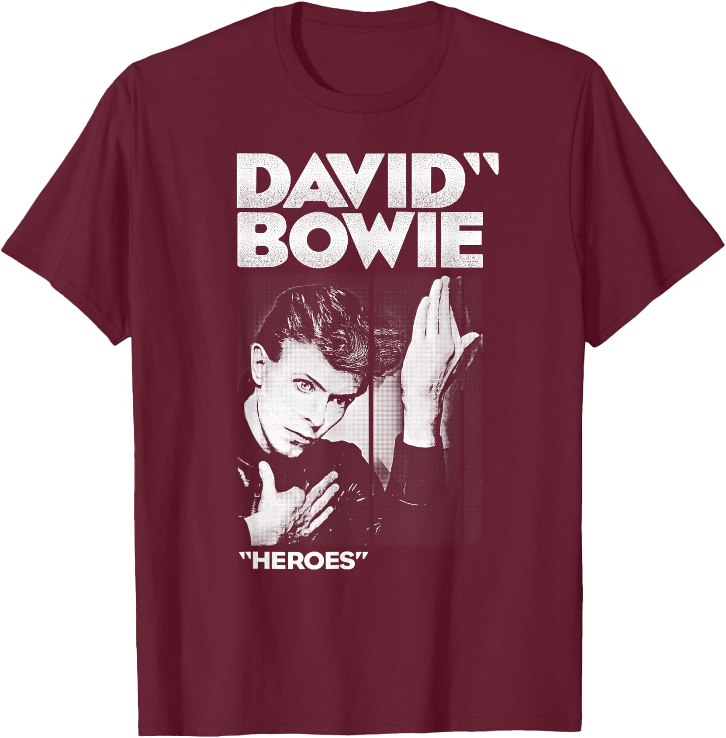 David Bowie - Bold Heroes T-Shirt - T-Shirt | Maroon