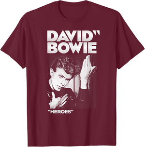 David Bowie - Bold Heroes T-Shirt - T-Shirt | Maroon