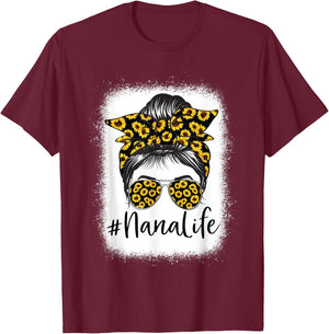 Bleached Sunflower Nana Life for Mother's Day T-Shirt - T-Shirt | Maroon