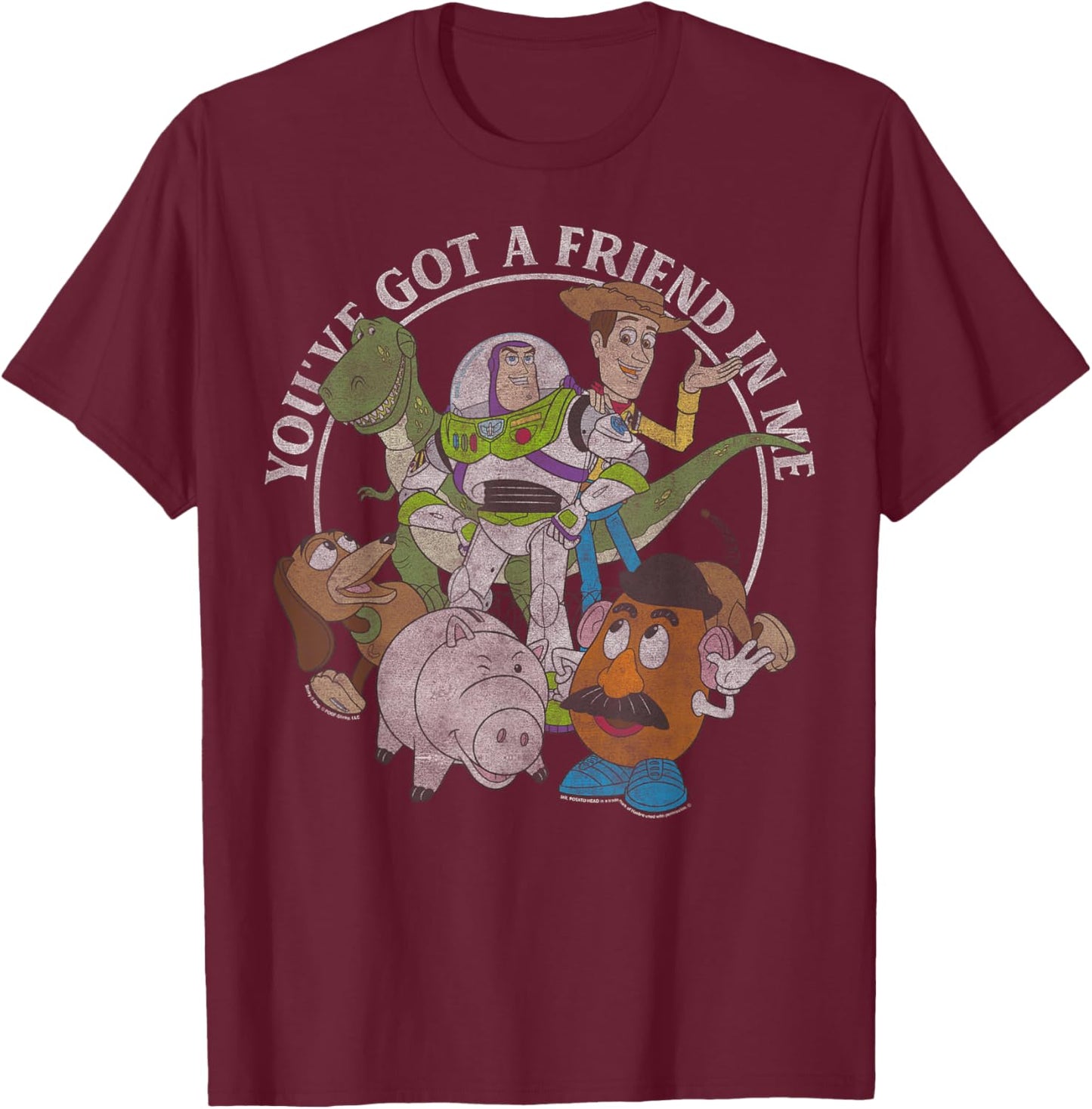 Disney Pixar Toy Story You've Got A Friend in Me Group Shot T-Shirt - T-Shirt | Maroon