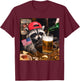 Funny Raccoon Drinking Beer Patriotic USA Flag 4th of July T-Shirt - T-Shirt | Maroon