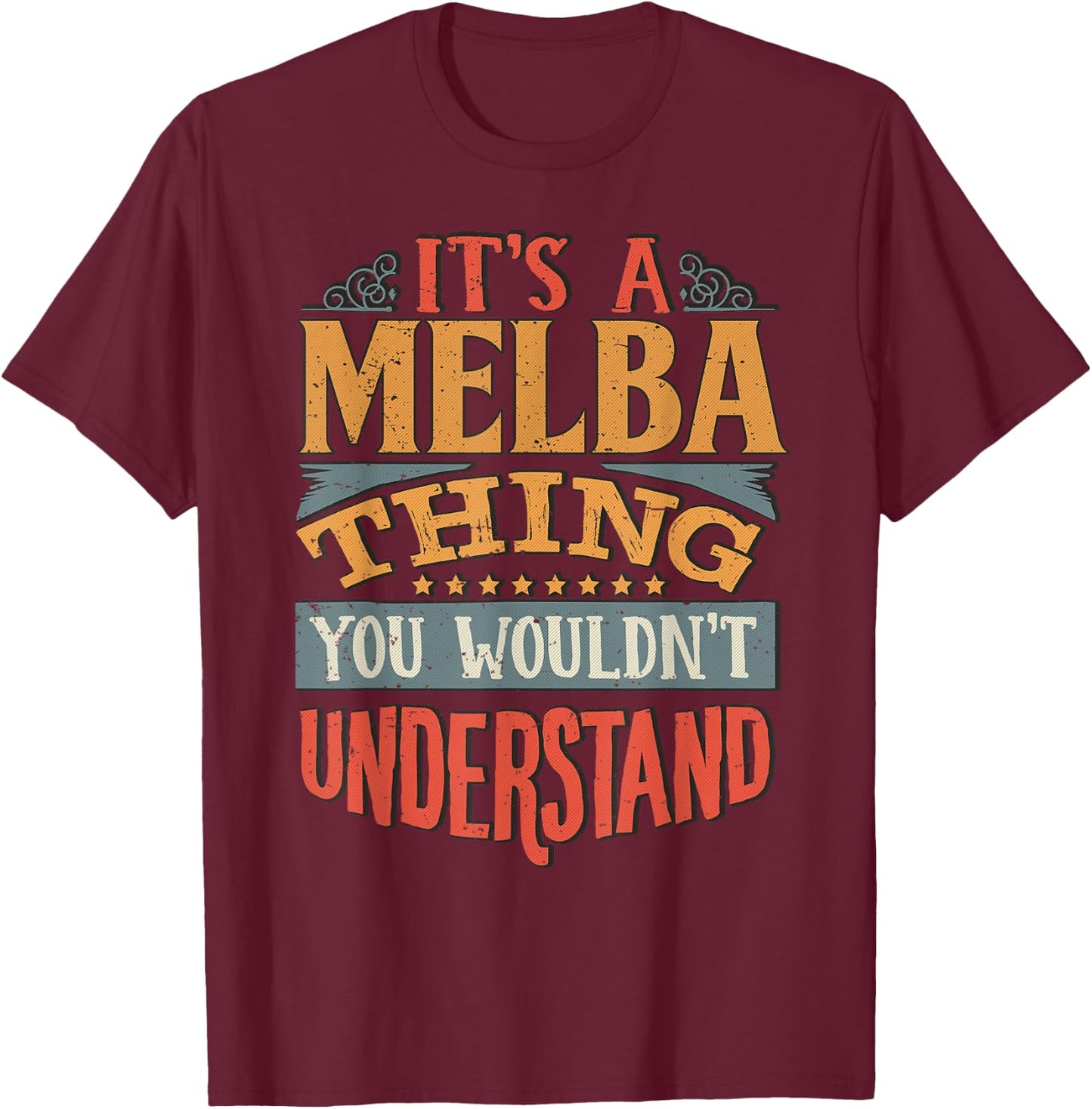 Melba Name T-Shirt - T-Shirt | Maroon