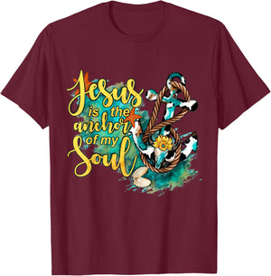 Christian Jesus is the Anchor of My Soul Starfish T-Shirt - T-Shirt | Maroon