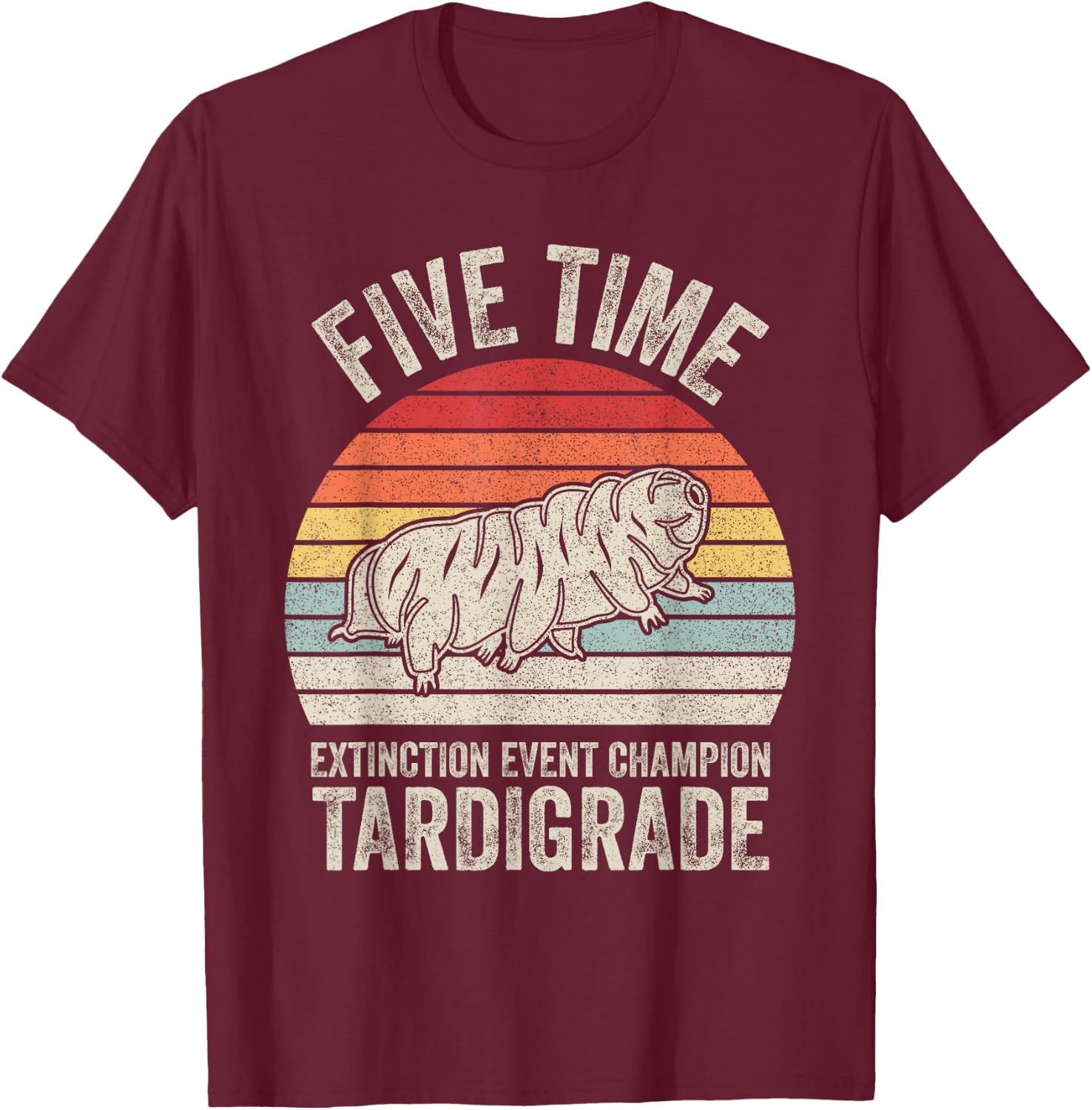 Vintage Retro Microbiology Biologist Gift Tardigrade Small T-Shirt - T-Shirt | Maroon