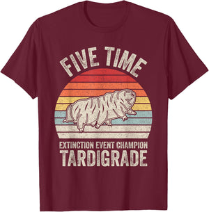 Vintage Retro Microbiology Biologist Gift Tardigrade Small T-Shirt - T-Shirt | Maroon