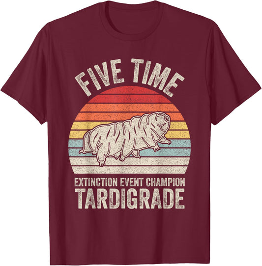 Vintage Retro Microbiology Biologist Gift Tardigrade Small T-Shirt - T-Shirt | Maroon