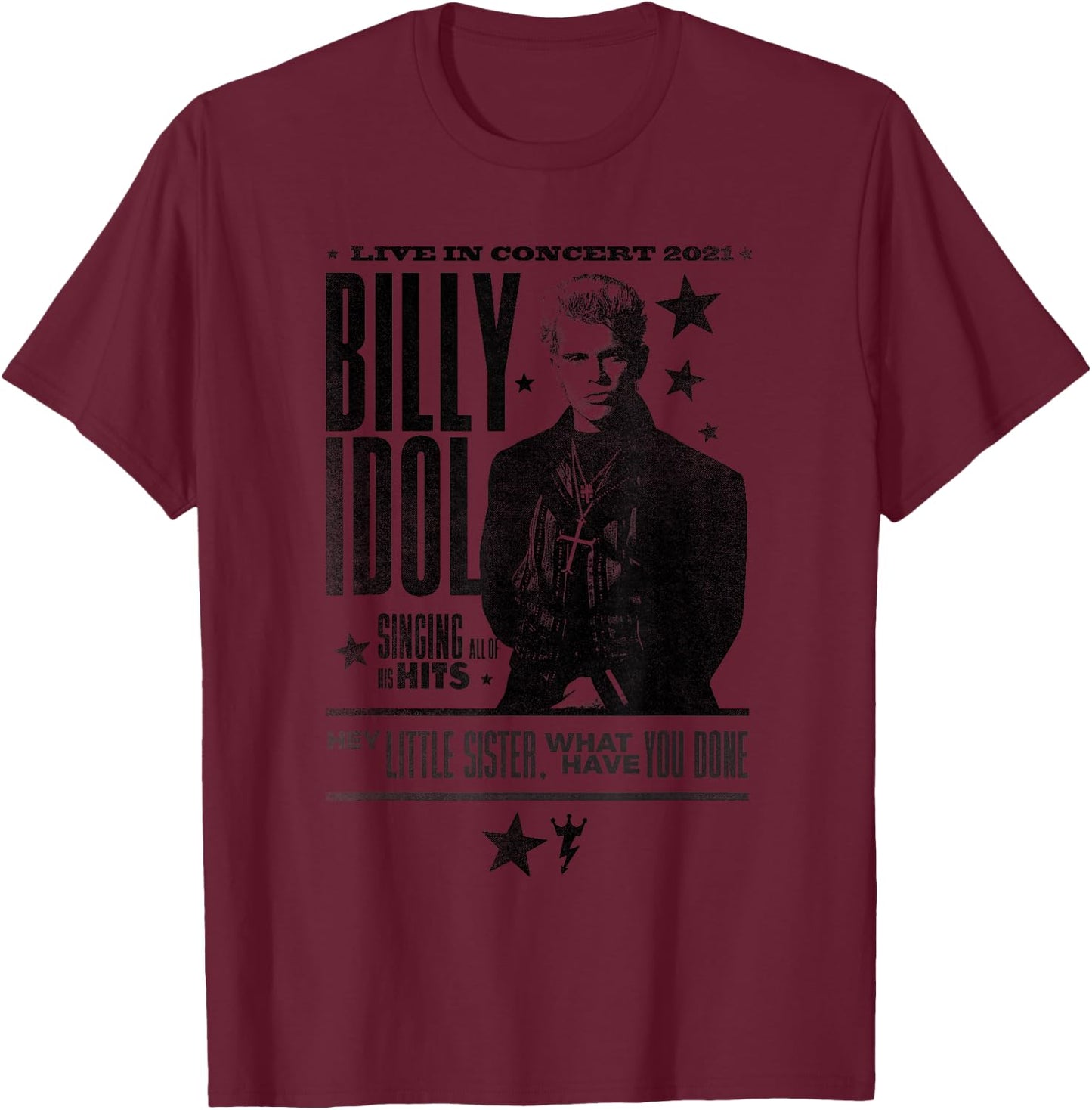 Billy Idol - Live in Concert Small T-Shirt - T-Shirt | Maroon