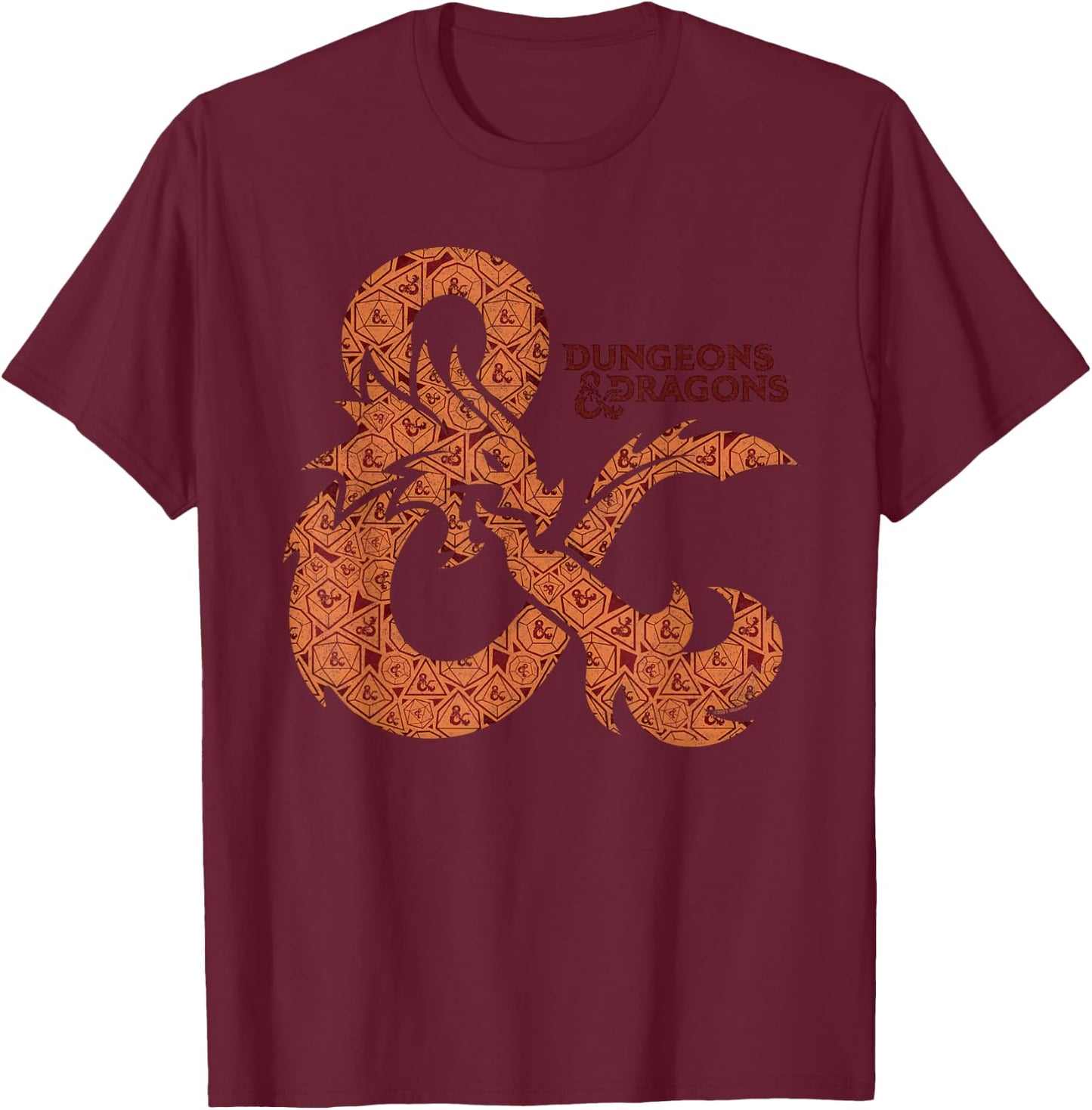 Dungeons & Dragons Ampersand Logo of Dice T-Shirt - T-Shirt | Maroon