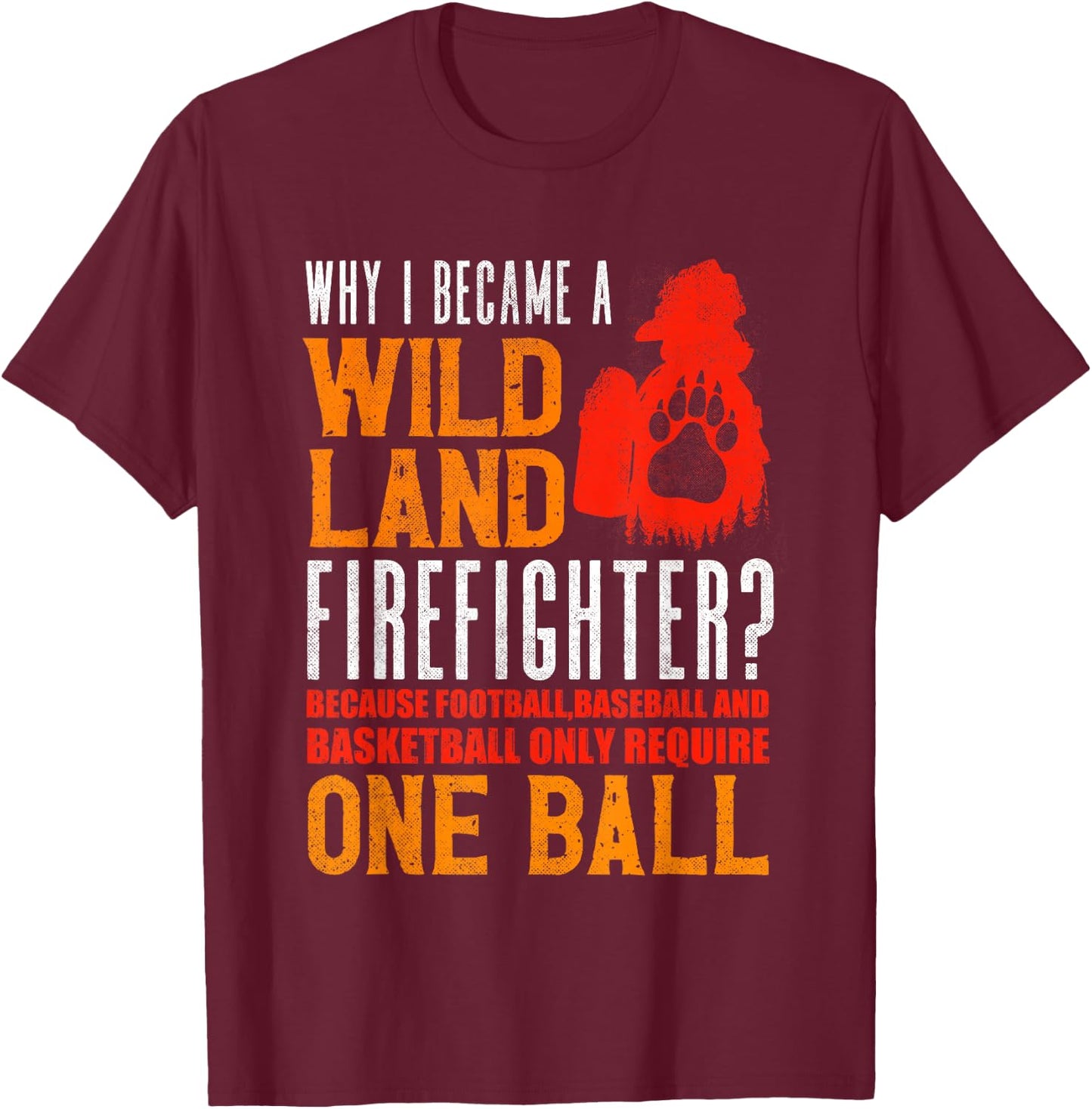 Firefighting Fireman Why I Became A Wildland Firefighter T-Shirt - T-Shirt | Maroon