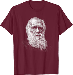 Charles Darwin portrait T-Shirt - T-Shirt | Maroon