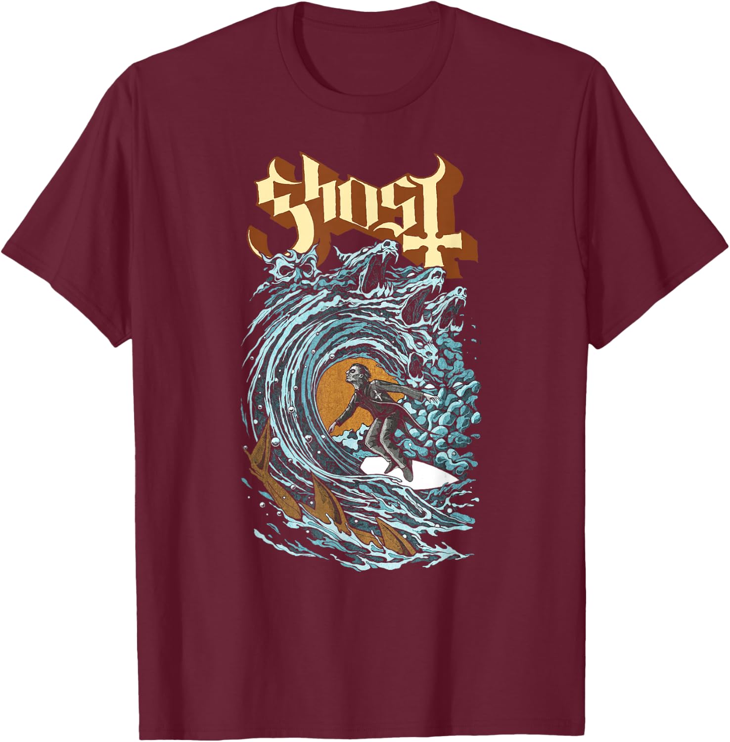 Ghost - Evil Surfer T-Shirt - T-Shirt | Maroon
