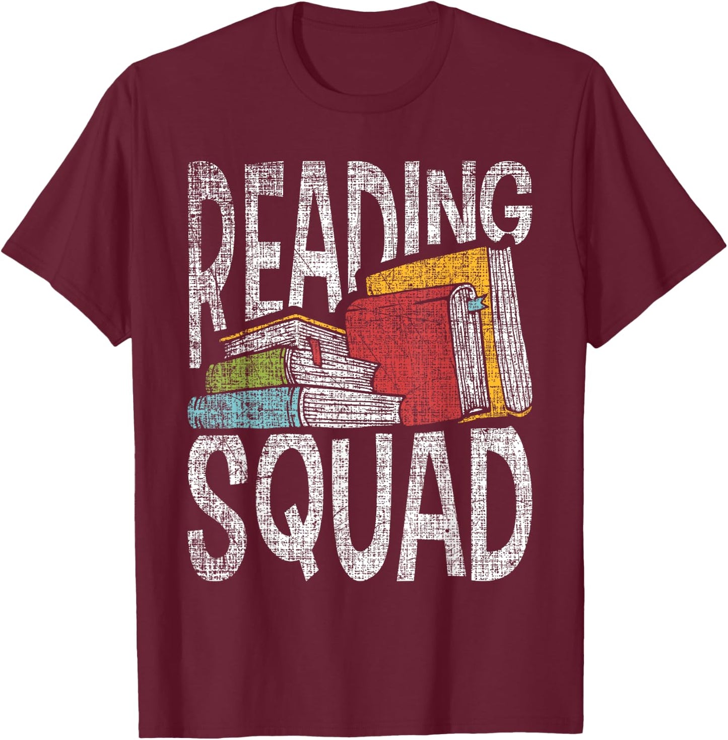 Reading Squad - Book Lover Reading Teacher Bookworm Women Girls Kids T-Shirt - T-Shirt | Maroon