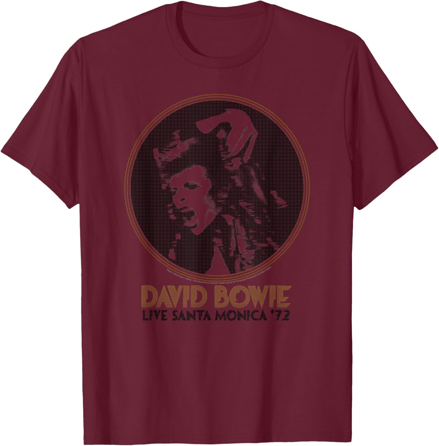 David Bowie - Live Santa Monica '72 T-Shirt - T-Shirt | Maroon