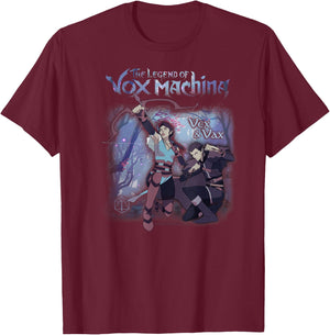 The Legend of Vox Machina Vex and Vax Forest Scene T-Shirt - T-Shirt | Maroon