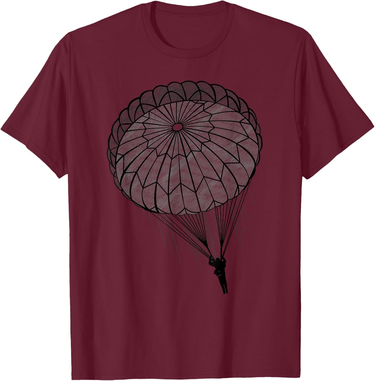 Paratrooper Parachute Jump Army Airborne T-Shirt - T-Shirt | Maroon