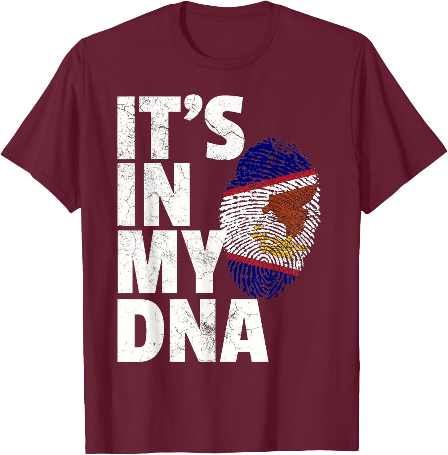 It's in My DNA American Samoa Flag Samoan Pride Roots Gift T-Shirt - T-Shirt | Maroon