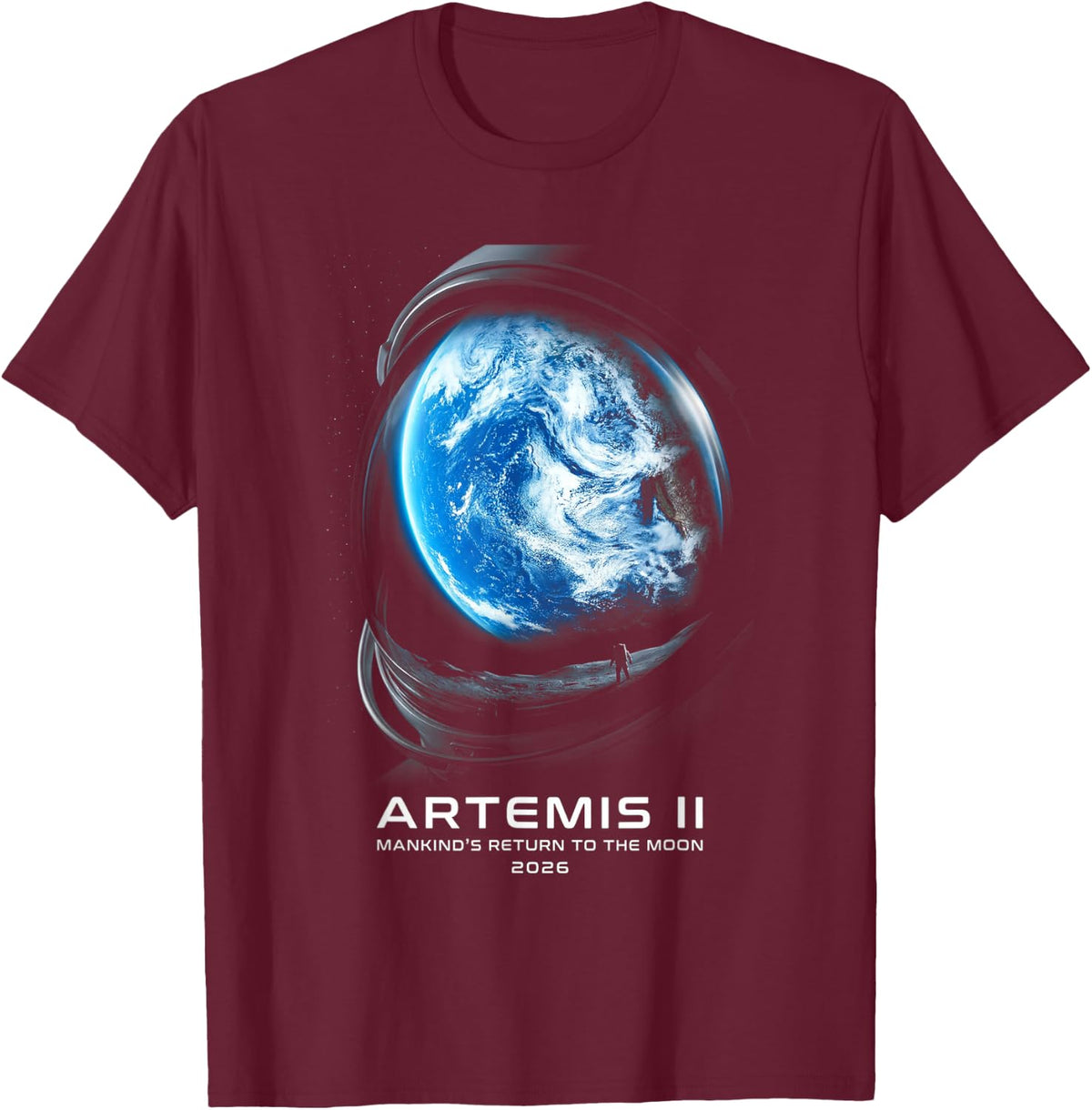 Mission to The Moon 2026 Astronaut Artemis Rocket Artemis 2 T-Shirt - T-Shirt | Maroon