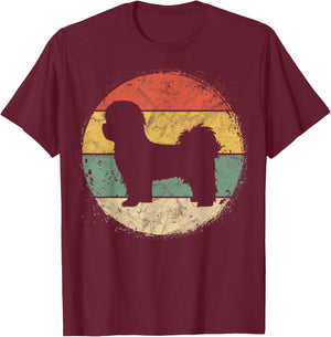 Circular Retro Shih Tzu Owner Gift Parents Apparel Dog Mom Men Women Girls Kids T-Shirt - T-Shirt | Maroon