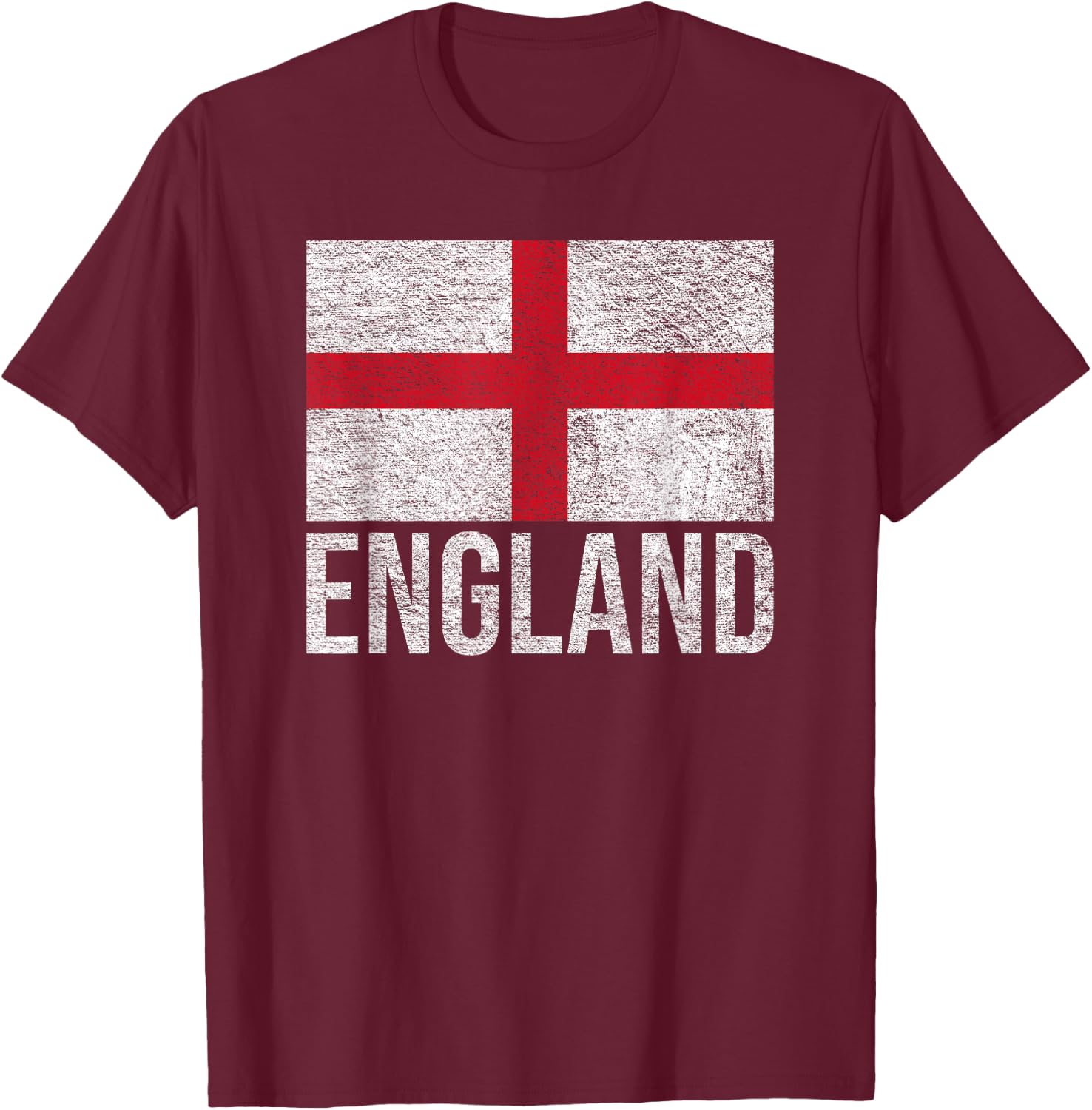 England St Georges Cross Flag T-Shirt - T-Shirt | Maroon