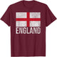England St Georges Cross Flag T-Shirt - T-Shirt | Maroon