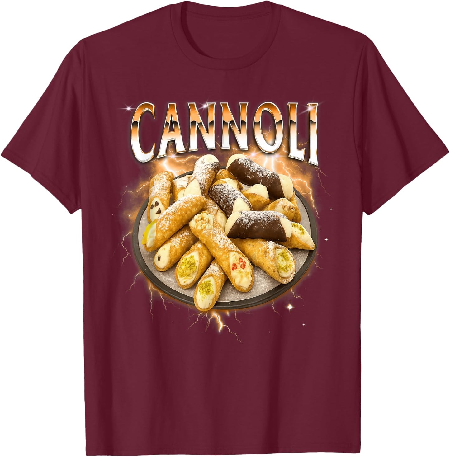 Cannoli Lover Italian Cuisine Pastry Chef Cannoli Foodie T-Shirt - T-Shirt | Maroon