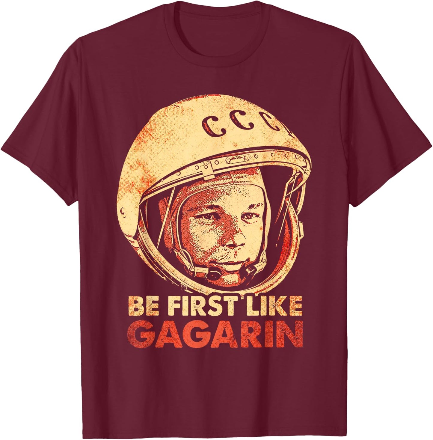 Yuri Gagarin Cosmonaut Astronaut Space First Soviet Union T-Shirt - T-Shirt | Maroon