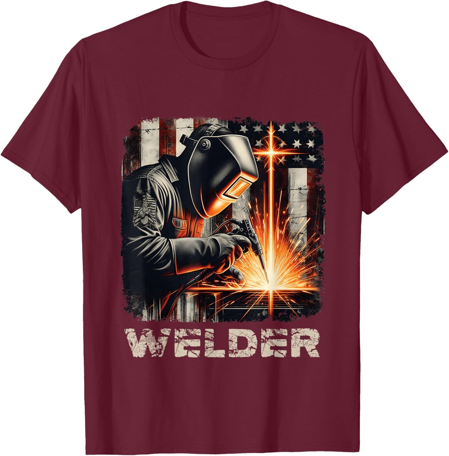 Cross Christian T-Shirt - T-Shirt | Maroon