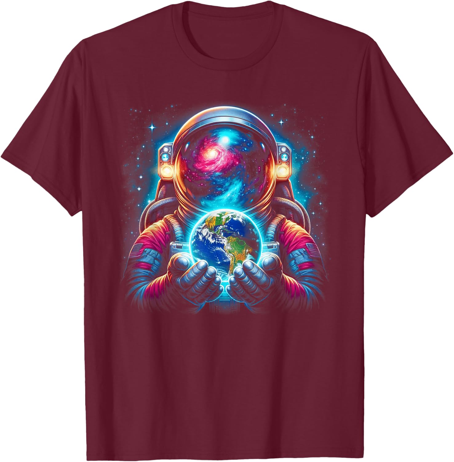 Astronaut Planets Astronaut Science Space T-Shirt - T-Shirt | Maroon