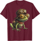 Frog in steampunk mechanical gear, vibrant toad T-Shirt - T-Shirt | Maroon