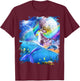 Rainbow Space Mermaid Unicorn, Mermicorn, Dolphin T-Shirt - T-Shirt | Maroon