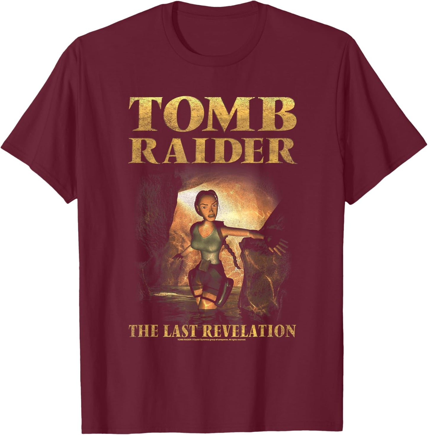 The Last Revelation Cave Scene Retro Video Game T-Shirt - T-Shirt | Maroon