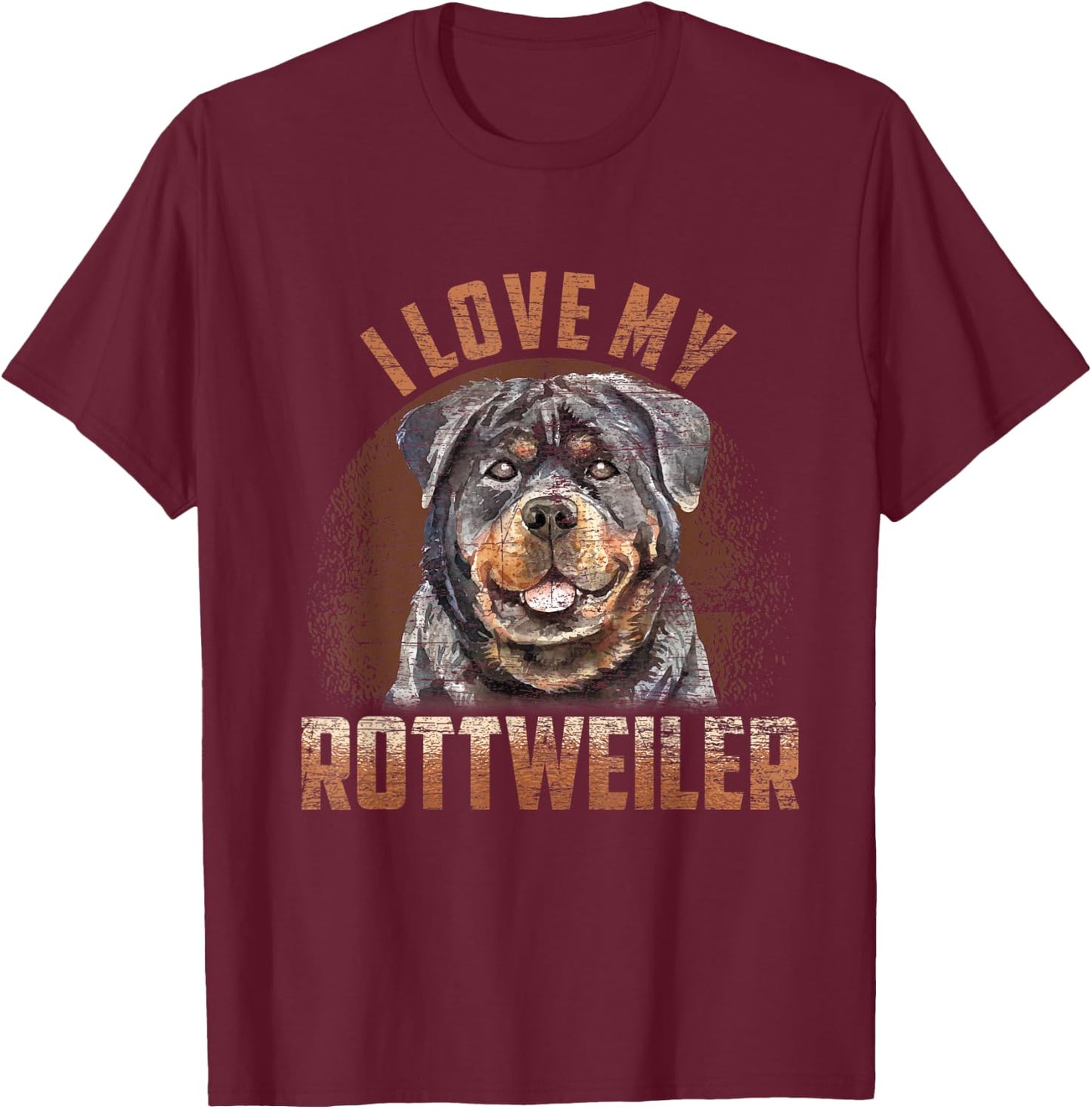 I Love My Rottweiler T-Shirt - T-Shirt | Maroon