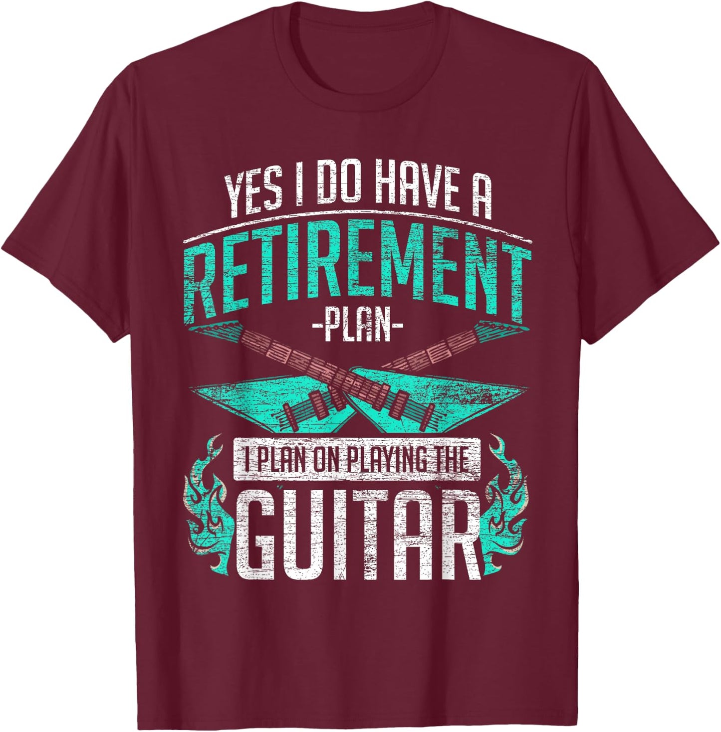 Guitar - Retired Guitarist T-Shirt - T-Shirt | Maroon