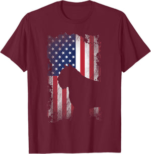 Patriotic Bouvier Des Flandres American Flag Cool Dog Lover Kids Men T-Shirt - T-Shirt | Maroon