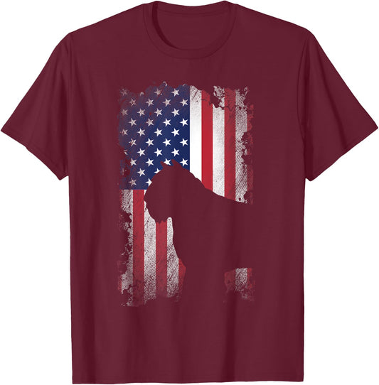 Patriotic Bouvier Des Flandres American Flag Cool Dog Lover Kids Men T-Shirt - T-Shirt | Maroon