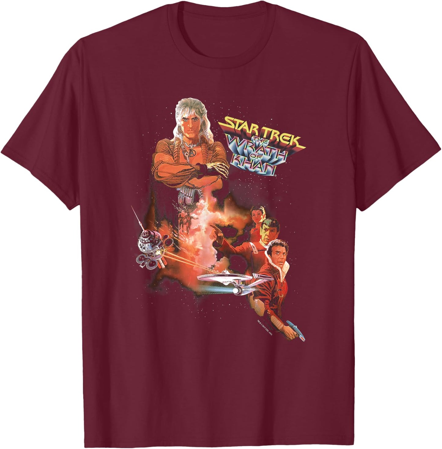 Star Trek Wrath Of Khan Movie T-Shirt - T-Shirt | Maroon
