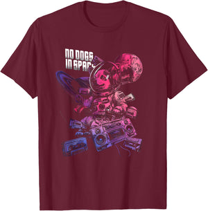 No Dogs In Space Funny Women T-Shirt - T-Shirt | Maroon
