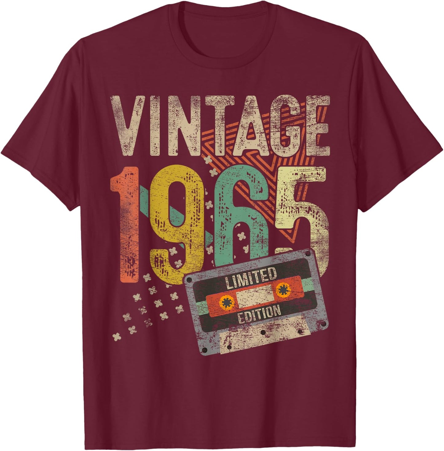 Vintage 1965 60th Birthday Gifts Women 60 Year Old T-Shirt - T-Shirt | Maroon
