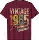 Vintage 1965 60th Birthday Gifts Women 60 Year Old T-Shirt - T-Shirt | Maroon
