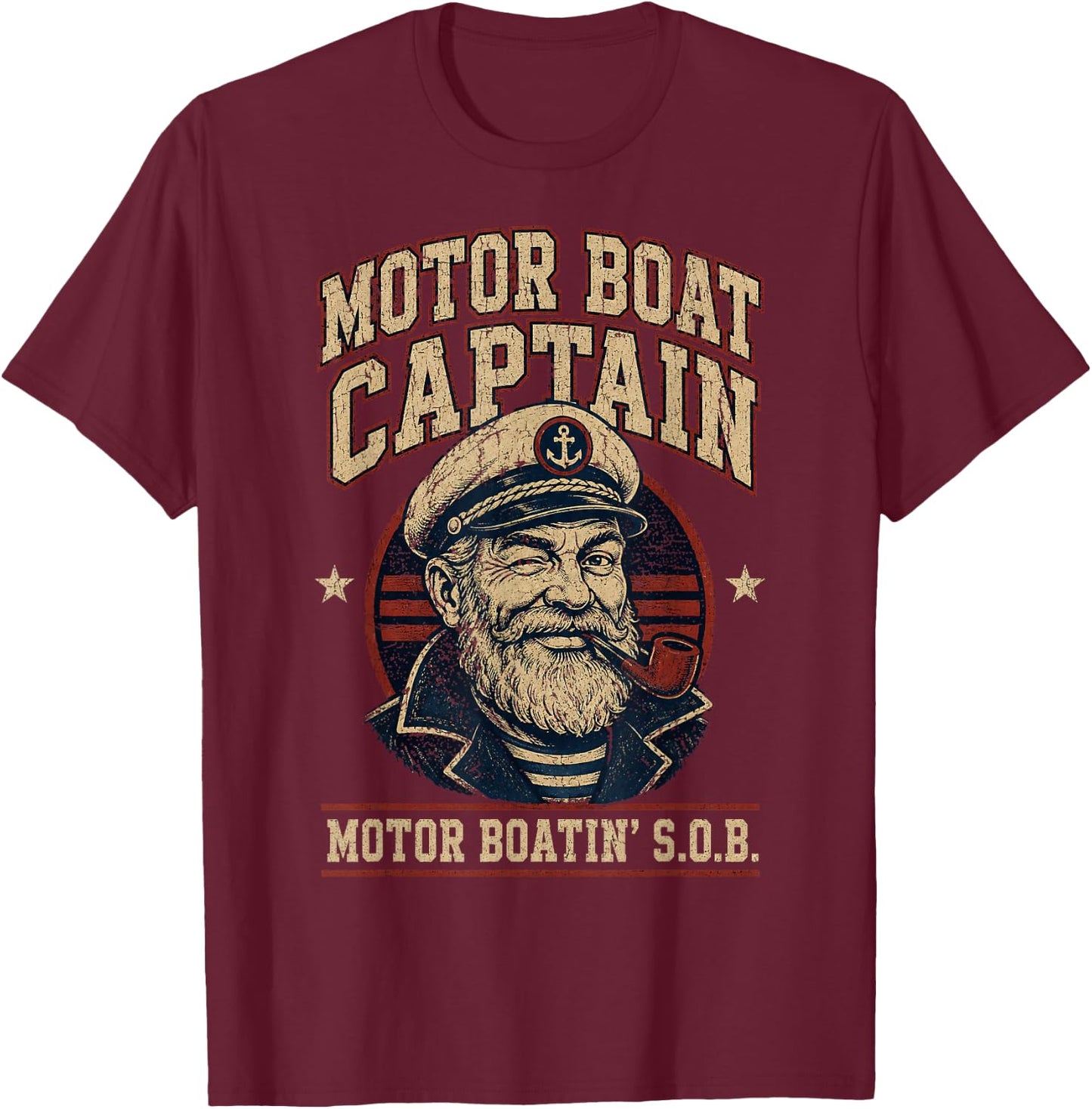 Motor Boat Captain Funny Boating Humor for Father's Day T-Shirt - T-Shirt | Maroon
