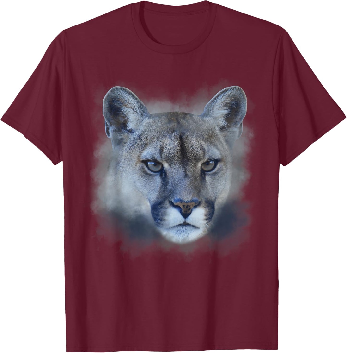 Mountain Lion Puma Cougar Illustration Small T-Shirt - T-Shirt | Maroon