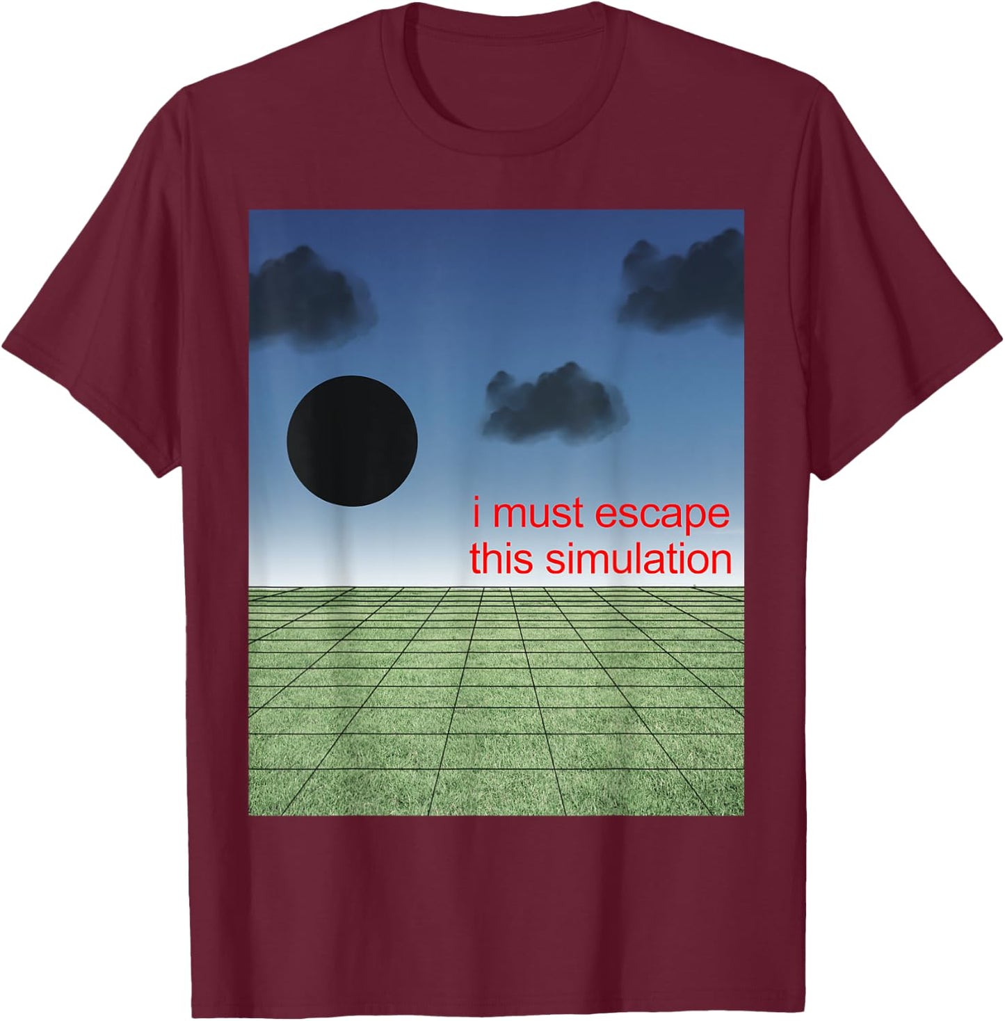 Weirdcore Aesthetic Simulation Gamer Nostalgiacore Oddcore T-Shirt - T-Shirt | Maroon
