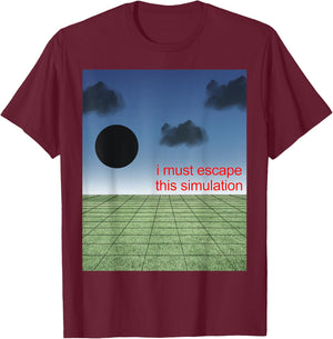 Weirdcore Aesthetic Simulation Gamer Nostalgiacore Oddcore T-Shirt - T-Shirt | Maroon